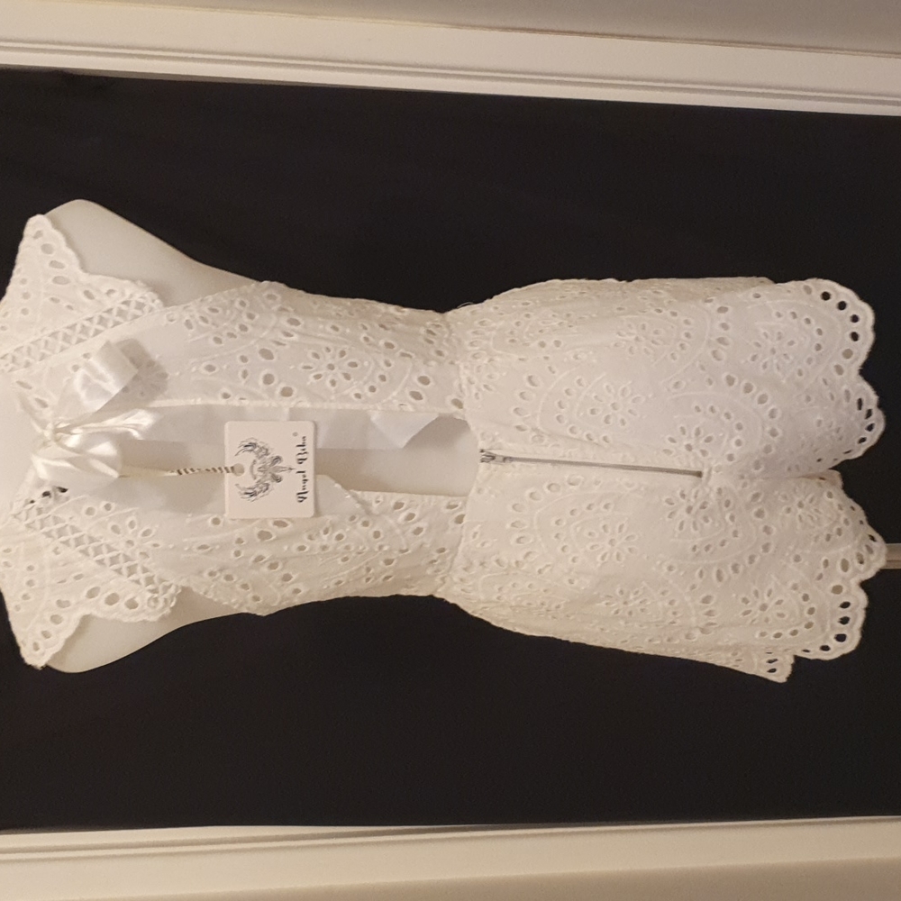 Gorgeous Angel Biba Playsuit White Lined 100% Cotton with pockets - Picture 5 of 6